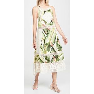 FARM Rio White Palms Midi Dress